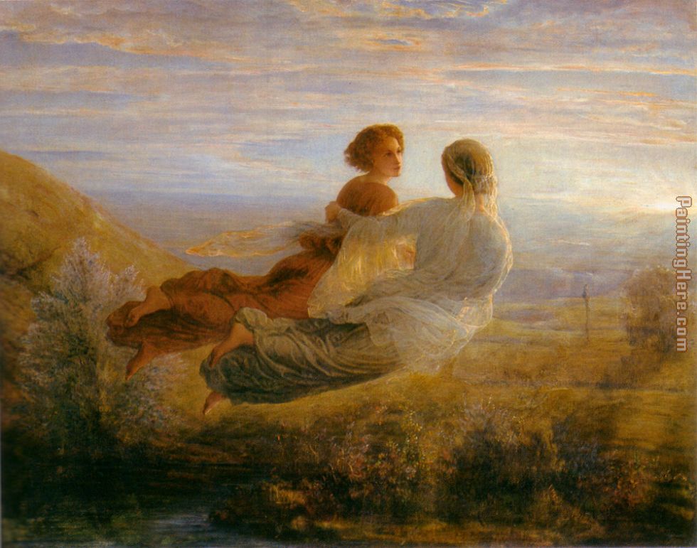 Le Poeme de l'ame - Le Vol de l'ame painting - Anne-Francois-Louis Janmot Le Poeme de l'ame - Le Vol de l'ame art painting